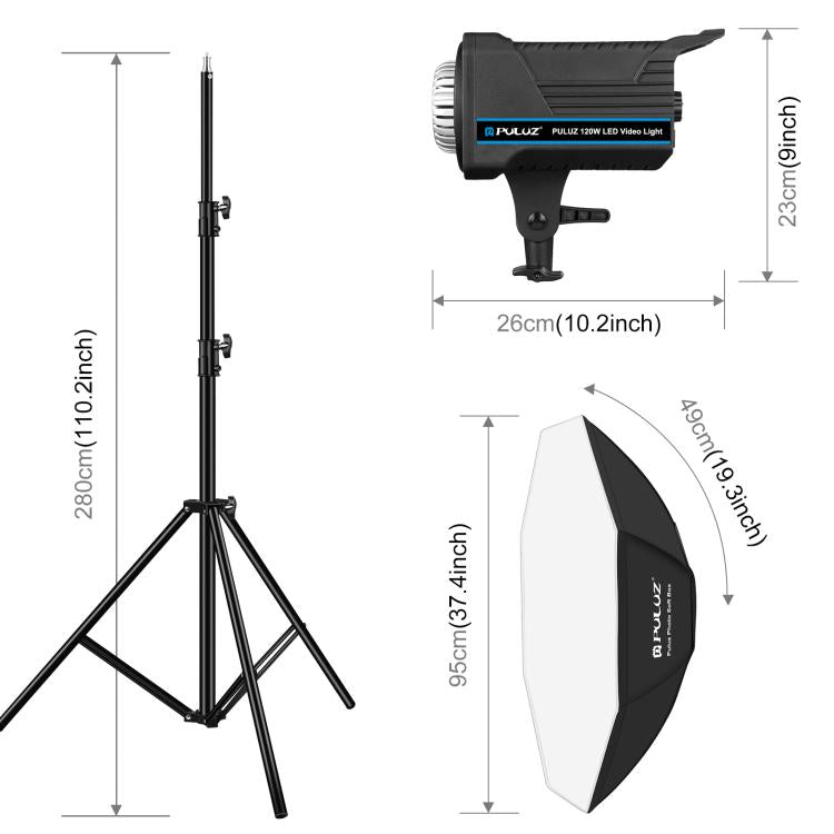 PULUZ 120W Photo Studio Strobe Flash Light Kit with Softbox Reflector & Tripod(UK Plug) - free shipping - PMC TechLife - Order now!