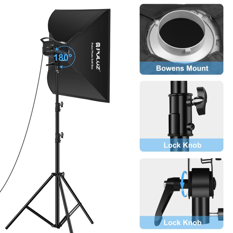 PULUZ 120W Photo Studio Strobe Flash Light Kit with Softbox Reflector & Tripod(US Plug) - free shipping - PMC TechLife - Order now!