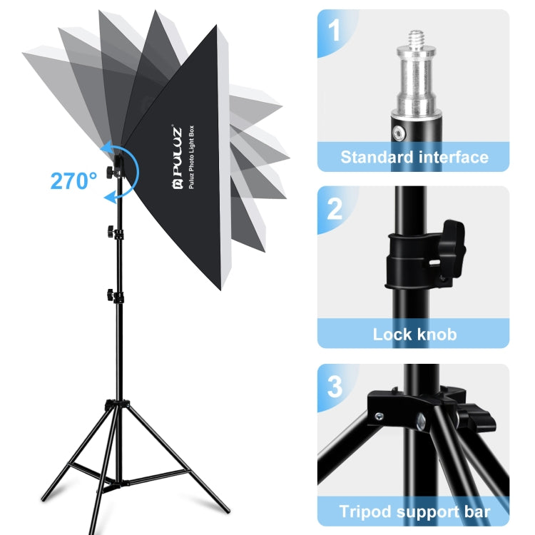 PULUZ Softbox Lighting Kit 2 PCS 50x70cm Professional Photo Studio Photography Light Equipment with 8 x E27 20W E27 Socket Bulb Photography Lighting Kit for Filming Portrait Shooting / Fashion Advertising Photography(US Plug) - free shipping - PMC TechLife - Order now!