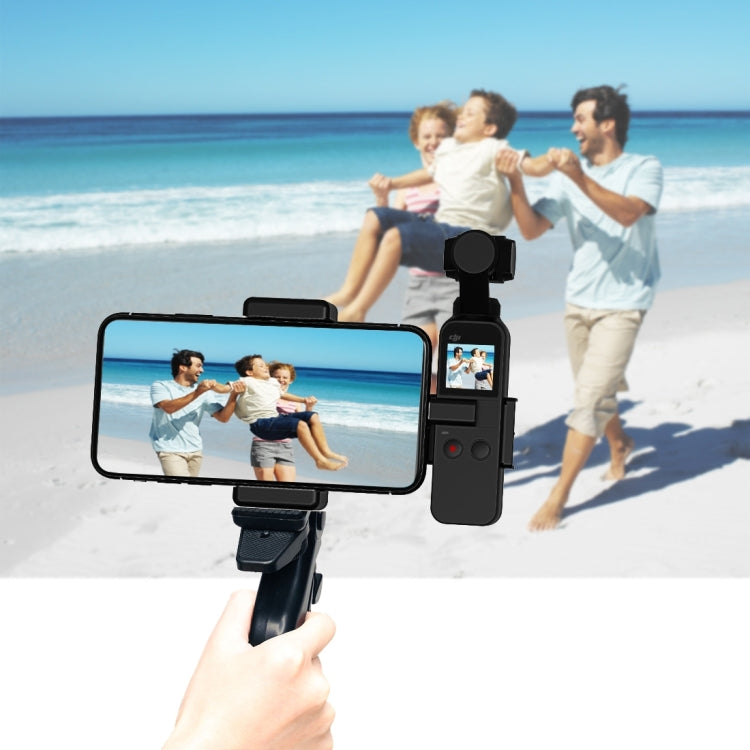 PULUZ Smartphone Fixing Clamp 1/4 inch Holder Mount Bracket + Grip Folding Tripod Mount Kits for DJI OSMO Pocket / Pocket 2 - Mount & Holder by PULUZ | Online Shopping South Africa | PMC Jewellery | Buy Now Pay Later Mobicred