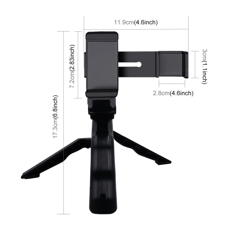 PULUZ Smartphone Fixing Clamp 1/4 inch Holder Mount Bracket + Grip Folding Tripod Mount Kits for DJI OSMO Pocket / Pocket 2 - Mount & Holder by PULUZ | Online Shopping South Africa | PMC Jewellery | Buy Now Pay Later Mobicred