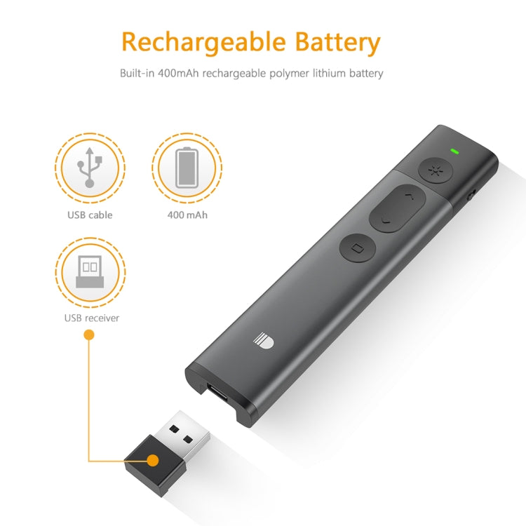 Doosl DSIT032 2.4GHz Wireless Presenter PowerPoint Clicker Representation Remote Control Green Laser Pointer, Control Distance: 100m -  by DOOSL | Online Shopping South Africa | PMC Jewellery | Buy Now Pay Later Mobicred