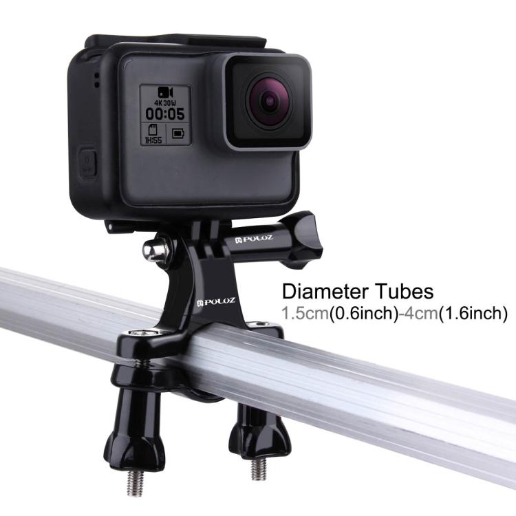 PULUZ Universal Bike Motorcycle Handlebar Mount with Screw for PULUZ Action Sports Cameras Jaws Flex Clamp Mount for GoPro, Insta360, DJI and Other Action Cameras(Black) - Bicycle Handlebar Mount by PULUZ | Online Shopping South Africa | PMC TechLife | Buy Now Pay Later Mobicred