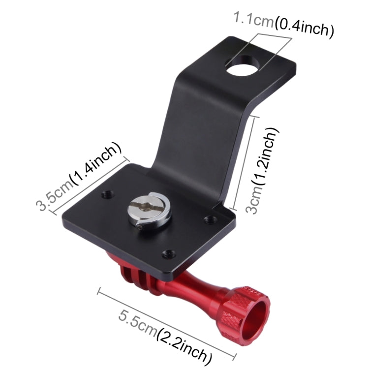 PULUZ Aluminum Alloy Motorcycle Fixed Holder Mount with Tripod Adapter & Screw for GoPro Hero12 Black / Hero11 /10 /9 /8 /7 /6 /5, Insta360 Ace / Ace Pro, DJI Osmo Action 4 and Other Action Cameras(Red) - Holder by PULUZ | Online Shopping South Africa | PMC Jewellery | Buy Now Pay Later Mobicred