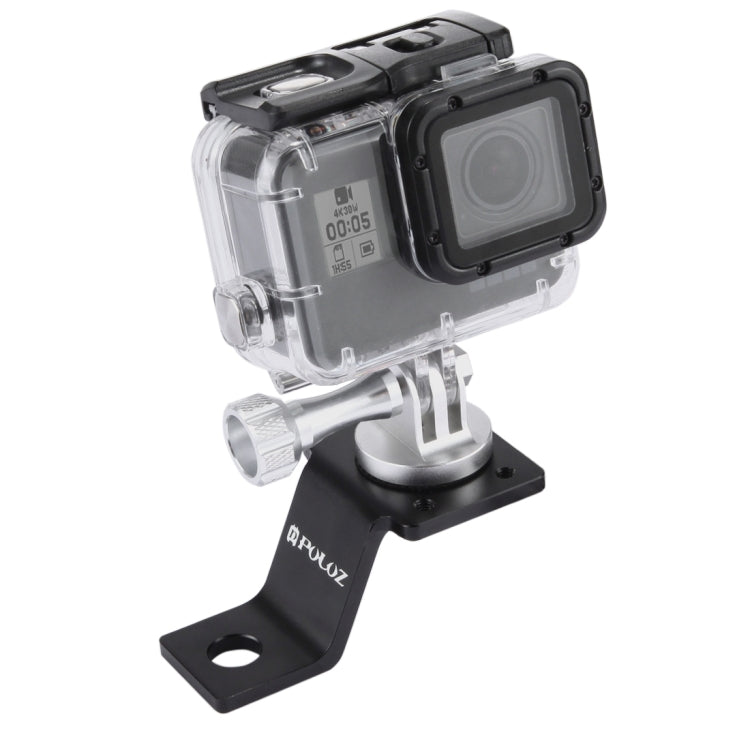 PULUZ Aluminum Alloy Motorcycle Fixed Holder Mount with Tripod Adapter & Screw for GoPro Hero12 Black / Hero11 /10 /9 /8 /7 /6 /5, Insta360 Ace / Ace Pro, DJI Osmo Action 4 and Other Action Cameras(Silver) - Holder by PULUZ | Online Shopping South Africa | PMC Jewellery | Buy Now Pay Later Mobicred