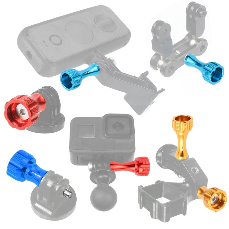 PULUZ CNC Aluminum Thumb Knob Stainless Bolt Nut Screw Set for GoPro Hero12 Black / Hero11 /10 /9 /8 /7 /6 /5, Insta360 Ace / Ace Pro, DJI Osmo Action 4 and Other Action Cameras(Gold) - free shipping - PMC TechLife - Order now!
