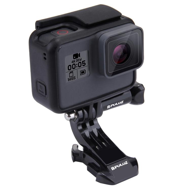PULUZ Black Vertical Surface J-Hook Buckle Mount for PULUZ Action Sports Cameras Jaws Flex Clamp Mount for GoPro, Insta360, DJI and Other Action Cameras(Black) - Helmet Mount by PULUZ | Online Shopping South Africa | PMC TechLife | Buy Now Pay Later Mobicred