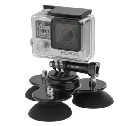 PULUZ Triangle Suction Cup Mount with Screw for GoPro Hero11 Black / HERO10 Black / HERO9 Black / HERO8 Black / HERO7 /6 /5 /5 Session /4 Session /4 /3+ /3 /2 /1, Xiaoyi and Other Action Cameras(Black) - Holder by PULUZ | Online Shopping South Africa | PMC Jewellery | Buy Now Pay Later Mobicred