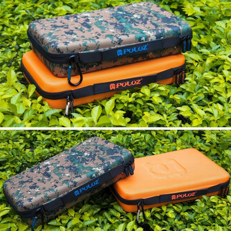 PULUZ Waterproof Carrying and Travel Case for for GoPro, Insta360, DJI and Other Action Cameras Accessories, Large Size: 32cm x 22cm x 7cm(Orange) - Carry Cases by PULUZ | Online Shopping South Africa | PMC TechLife | Buy Now Pay Later Mobicred