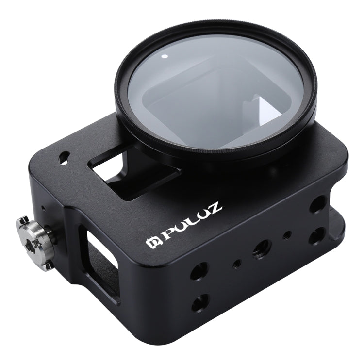 PULUZ Housing Shell CNC Aluminum Alloy Protective Cage with Insurance Frame & 52mm UV Lens for GoPro HERO(2018) /7 Black /6 /5(Black) - Metal Cases by PULUZ | Online Shopping South Africa | PMC TechLife | Buy Now Pay Later Mobicred