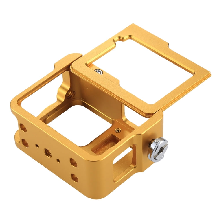 PULUZ Housing Shell CNC Aluminum Alloy Protective Cage with Insurance Frame & 52mm UV Lens for GoPro HERO(2018) /7 Black /6 /5(Gold) - Metal Cases by PULUZ | Online Shopping South Africa | PMC Jewellery | Buy Now Pay Later Mobicred