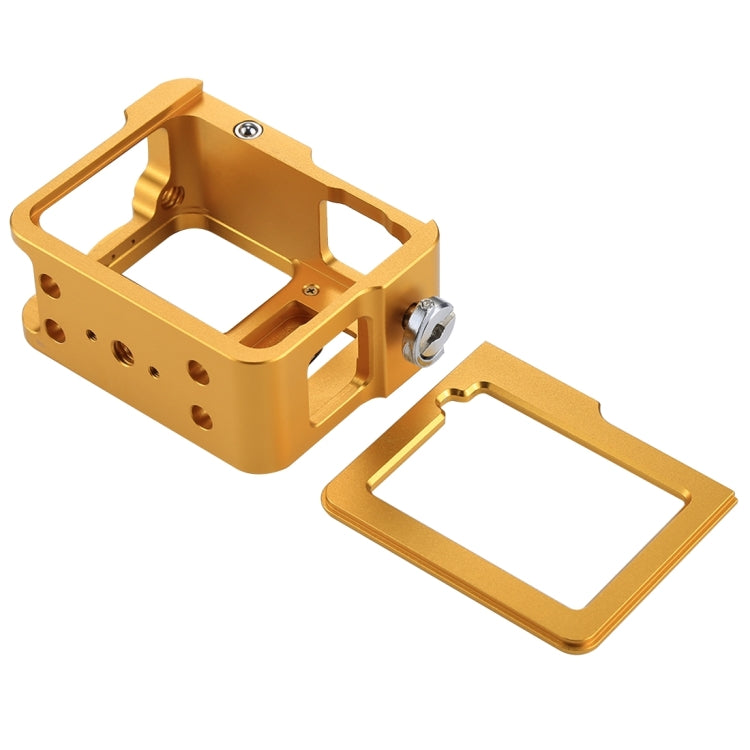 PULUZ Housing Shell CNC Aluminum Alloy Protective Cage with Insurance Frame & 52mm UV Lens for GoPro HERO(2018) /7 Black /6 /5(Gold) - free shipping - PMC TechLife - Order now!