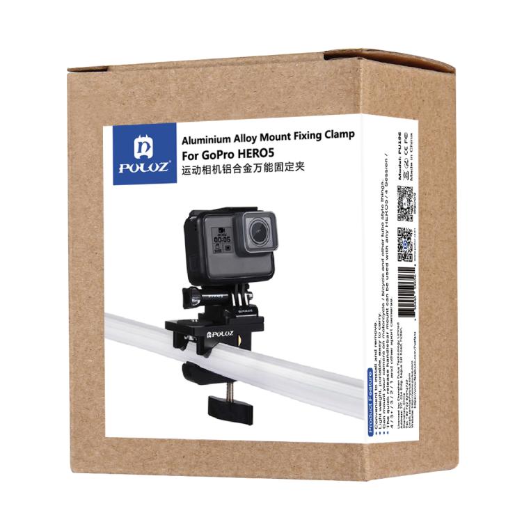 PULUZ Aluminium Alloy Mount Universal Fixing Clamp for GoPro, Insta360, DJI and Other Action Cameras - Bicycle Handlebar Mount by PULUZ | Online Shopping South Africa | PMC TechLife | Buy Now Pay Later Mobicred