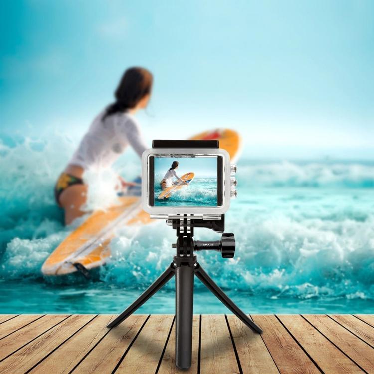 PULUZ 3-Way Grip Foldable Tripod Selfie-stick Extension Monopod for GoPro, Insta360 ONE R, DJI Osmo Action and Other Action Cameras, Length: 20-58cm - free shipping - PMC TechLife - Order now!