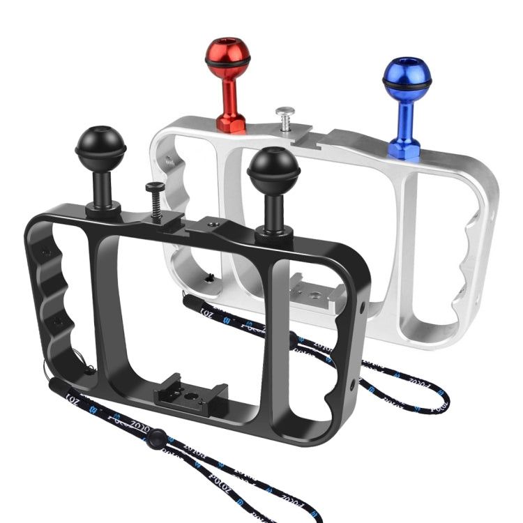 PULUZ Dual Handheld Diving Light Arm CNC Aluminum Mount with Lanyard for GoPro, Insta360, DJI and Other Action Cameras(Silver) - free shipping - PMC TechLife - Order now!