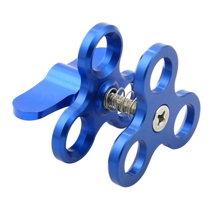 PULUZ Triple Ball Clamp Close Hole Diving Camera Bracket CNC Aluminum Spring Flashlight Clamp for Diving Underwater Photography System(Blue) - Diving Accessories by PULUZ | Online Shopping South Africa | PMC TechLife | Buy Now Pay Later Mobicred