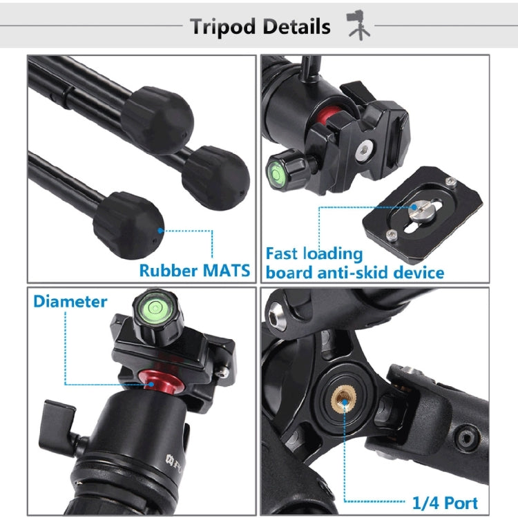 PULUZ  Pocket Mini Microspur Photos Magnesium Alloy Tripod Mount with 360 Degree Ball Head  for DSLR &  Digital Camera, Adjustable Height: 24.5-57cm, Load Max: 3kg - free shipping - PMc TechLife - Order now!