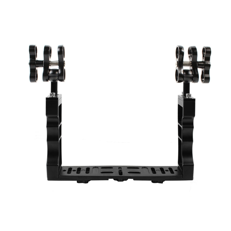 PULUZ Dual Handle Aluminium Tray Stabilizer with Dual Ball Aluminum Alloy Clamp for Underwater Camera Housings - free shipping - PMC TechLife - Order now!