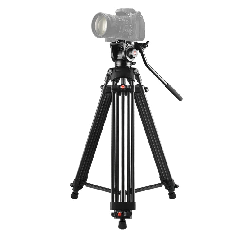 PULUZ Professional Heavy Duty Video Camcorder Aluminum Alloy Tripod with Fluid Drag Head for DSLR / SLR Camera, Adjustable Height: 80-160cm(Black) - free shipping - PMC TechLife - Order now!