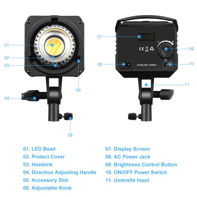 PULUZ 220V 120W Studio Video Light Dual Color Temperature Built-in Dissipate Heat System with Remote Control(US Plug) - free shipping - PMC TechLife - Order now!