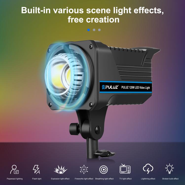 PULUZ 220V 120W Studio Video Light Dual Color Temperature Built-in Dissipate Heat System with Remote Control(US Plug) - free shipping - PMC TechLife - Order now!