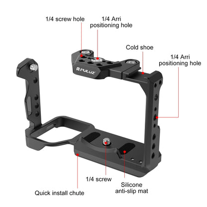 For Sony ILME-FX30 / FX3 PULUZ Metal Camera Cage Stabilizer Rig with NOTA Slider(Black) - Camera Cage by PULUZ | Online Shopping South Africa | PMC Jewellery | Buy Now Pay Later Mobicred