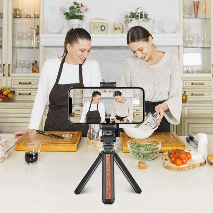 PULUZ Tripod Head Cold Shoes Aluminum Alloy Phone Clamp Holder Bracket (Black) - Desktop Holder by PULUZ | Online Shopping South Africa | PMC TechLife | Buy Now Pay Later Mobicred