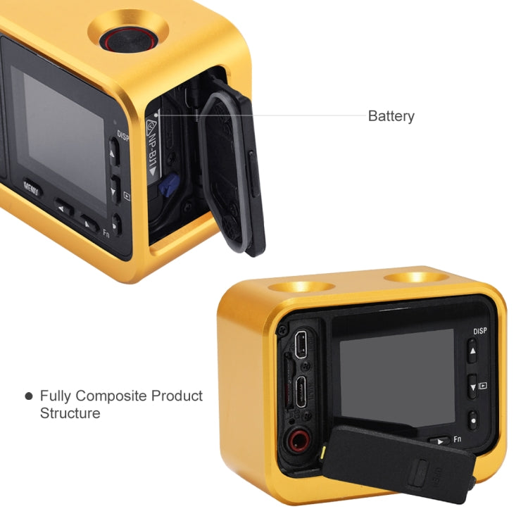 PULUZ for Sony RX0 Aluminum Alloy Protective Cage + 37mm UV Filter Lens + Lens Sunshade with Screws and Screwdrivers(Gold) - free shipping - PMC TechLife - Order now!