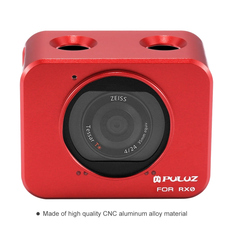 PULUZ for Sony RX0 Aluminum Alloy Protective Cage + 37mm UV Filter Lens + Lens Sunshade with Screws and Screwdrivers(Red) - Metal Cases by PULUZ | Online Shopping South Africa | PMC Jewellery | Buy Now Pay Later Mobicred