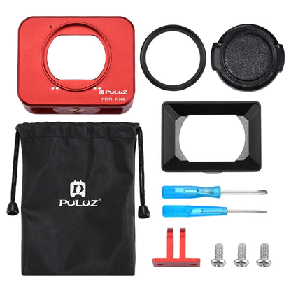 PULUZ for Sony RX0 Aluminum Alloy Protective Cage + 37mm UV Filter Lens + Lens Sunshade with Screws and Screwdrivers(Red) - Metal Cases by PULUZ | Online Shopping South Africa | PMC Jewellery | Buy Now Pay Later Mobicred