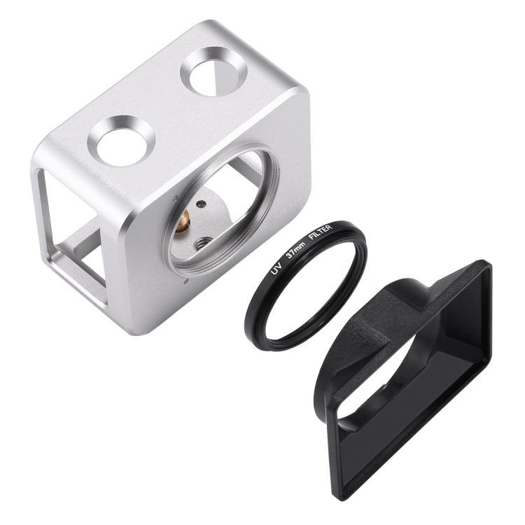 PULUZ for Sony RX0 Aluminum Alloy Protective Cage + 37mm UV Filter Lens + Lens Sunshade with Screws and Screwdrivers(Silver) - Metal Cases by PULUZ | Online Shopping South Africa | PMC TechLife | Buy Now Pay Later Mobicred