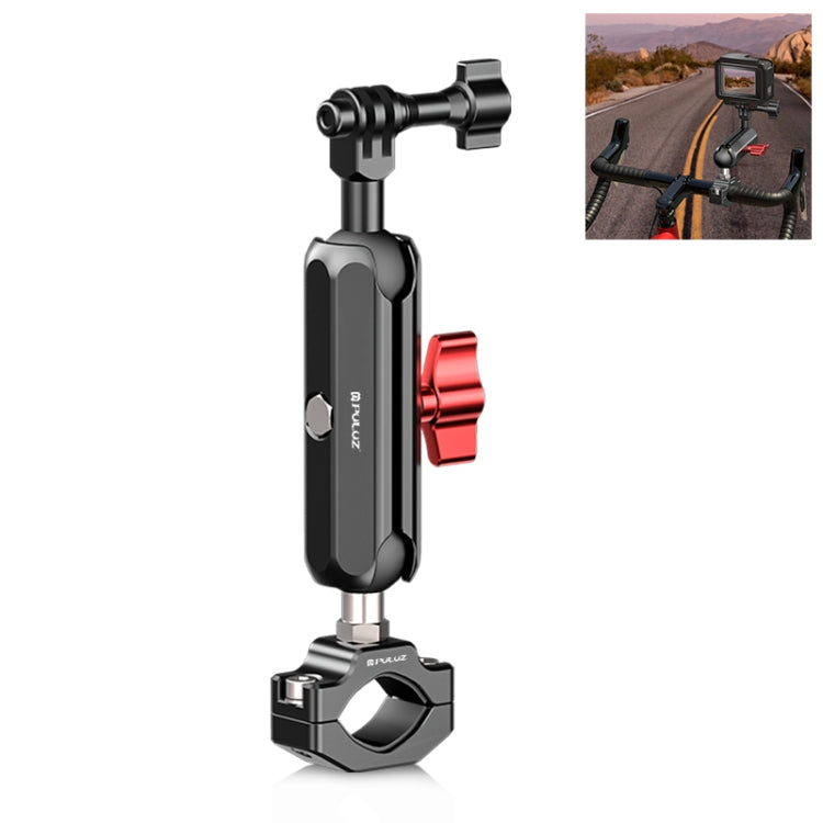 PULUZ Motorcycle Rearview Large Clamp CNC Metal Magic Arm Rod Mount - Bicycle Handlebar Mount by PULUZ | Online Shopping South Africa | PMC Jewellery | Buy Now Pay Later Mobicred