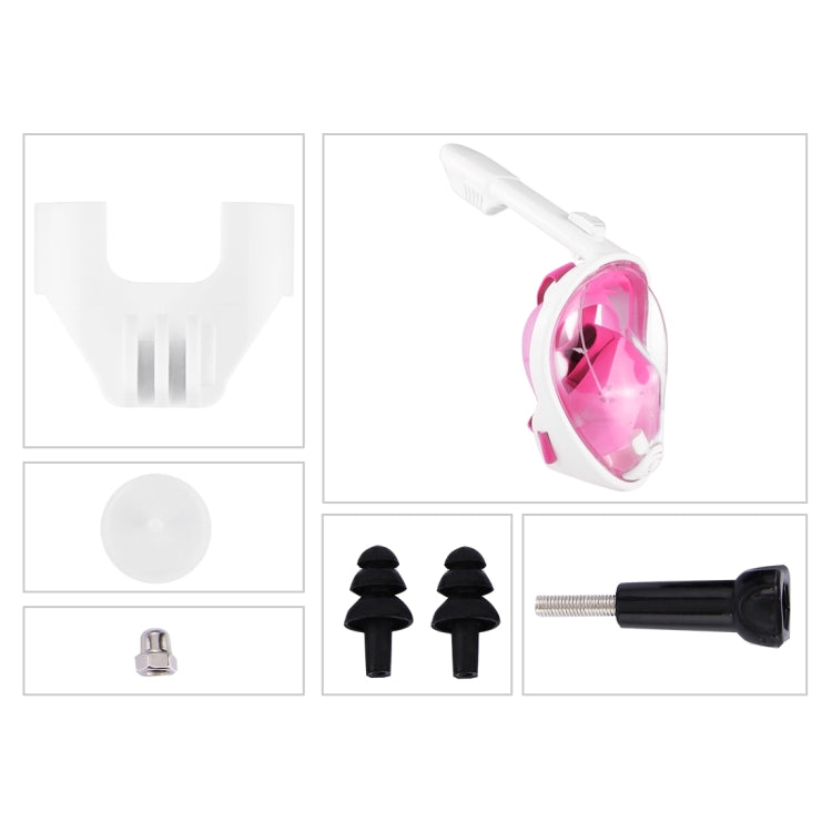 PULUZ 240mm Fold Tube Water Sports Diving Equipment Full Dry Snorkel Mask for GoPro Hero12 Black / Hero11 /10 /9 /8 /7 /6 /5, Insta360 Ace / Ace Pro, DJI Osmo Action 4 and Other Action Cameras, S/M Size(Pink) - Diving Mask by PULUZ | Online Shopping South Africa | PMC Jewellery | Buy Now Pay Later Mobicred