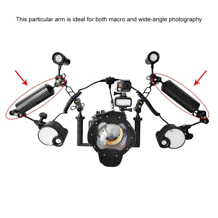 PULUZ 6.1 inch 15.5cm Length 80mm Diameter Dual Balls Carbon Fiber Floating Arm, Ball Diameter: 25mm, Buoyancy: 400g Phone - free shipping - PMC TechLife - Order now!