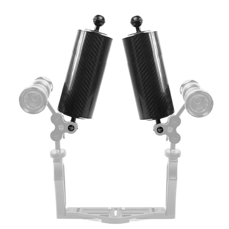PULUZ 10.82 inch 27.5cm Length 80mm Diameter Dual Balls Carbon Fiber Floating Arm, Ball Diameter: 25mm, Buoyancy: 800g - free shipping - PMC TechLife - Order now!
