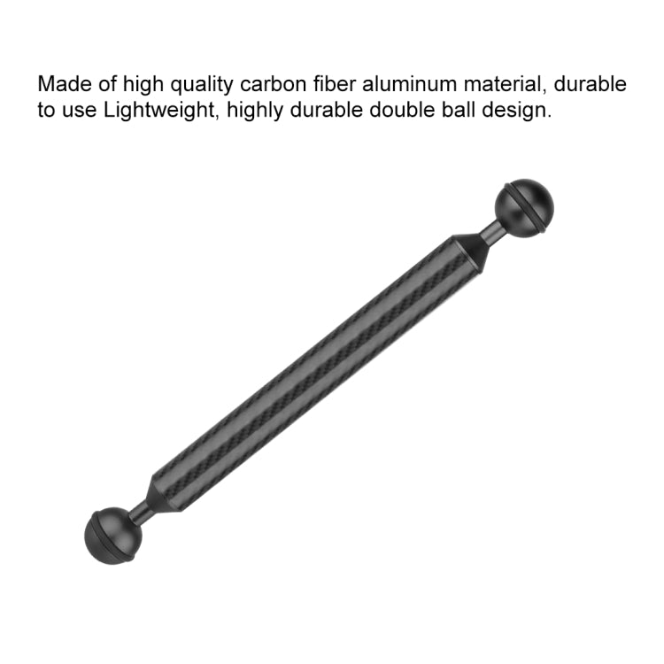PULUZ  9 inch 23cm Length 20.8mm Diameter Dual Balls Carbon Fiber Floating Arm, Ball Diameter: 25mm(Black) - free shipping - PMC TechLife - Order now!