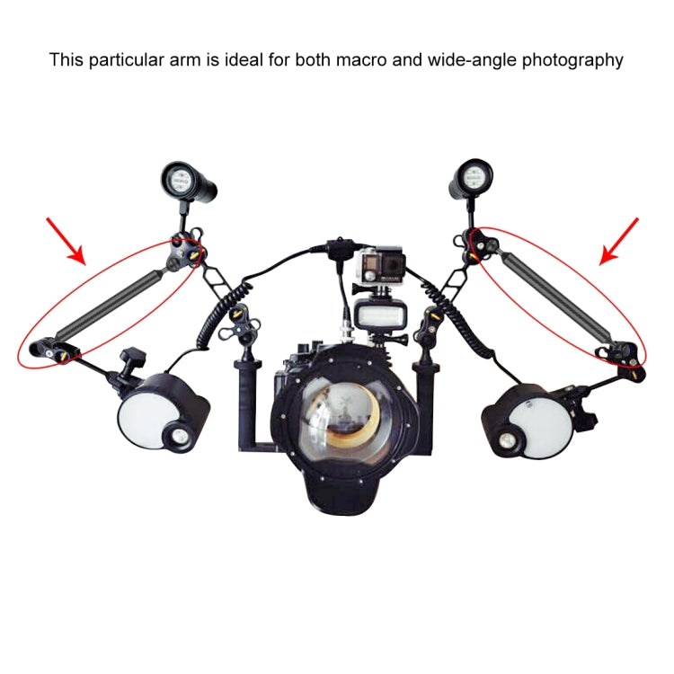 PULUZ 11 inch 28cm Length 20.8mm Diameter Dual Balls Carbon Fiber Floating Arm, Ball Diameter: 25mm(Black) - Diving Accessories by PULUZ | Online Shopping South Africa | PMC TechLife | Buy Now Pay Later Mobicred
