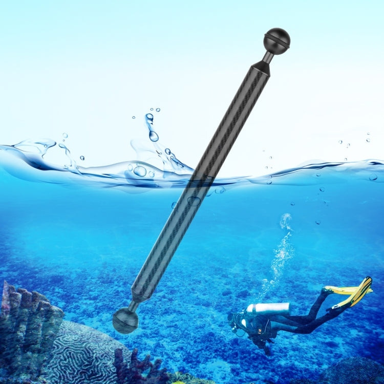 PULUZ  12 inch 30.4cm Length 20.8mm Diameter Dual Balls Carbon Fiber Floating Arm, Ball Diameter: 25mm(Black) - free shipping - PMC TechLife - Order now!