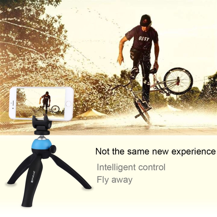 PULUZ Pocket Mini Tripod Mount with 360 Degree Ball Head & Phone Clamp for Smartphones(Blue) - Tripods by PULUZ | Online Shopping South Africa | PMC Jewellery | Buy Now Pay Later Mobicred