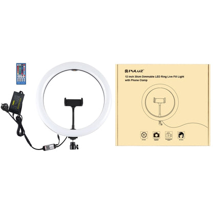 PULUZ 11.8 inch 30cm RGB Dimmable LED Ring Vlogging Selfie Photography Video Lights with Cold Shoe Tripod Ball Head & Phone Clamp (Black)(AU Plug) - Ring Light by PULUZ | Online Shopping South Africa | PMC Jewellery | Buy Now Pay Later Mobicred