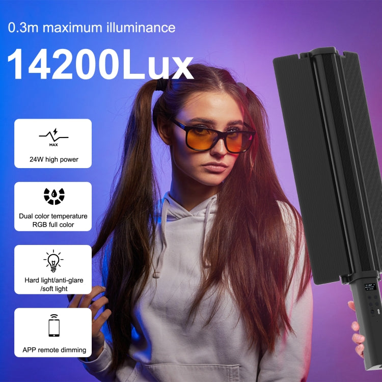PULUZ 72 LEDs Photo Handheld Stick Light Full Color RGB Fill Light with Barndoor - free shipping - PMC TechLife - Order now!