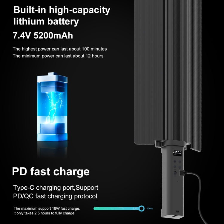PULUZ 72 LEDs Photo Handheld Stick Light Full Color RGB Fill Light with Barndoor - free shipping - PMC TechLife - Order now!