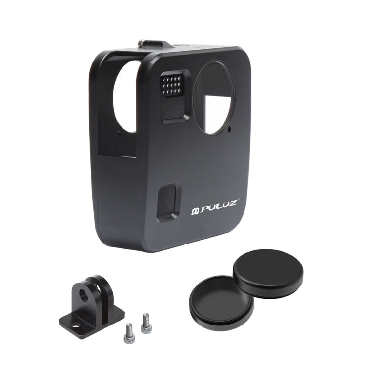 PULUZ for GoPro Fusion Housing Shell CNC Aluminum Alloy Protective Cage with Basic Mount & Lens Caps(Black) - Metal Cases by PULUZ | Online Shopping South Africa | PMC Jewellery | Buy Now Pay Later Mobicred