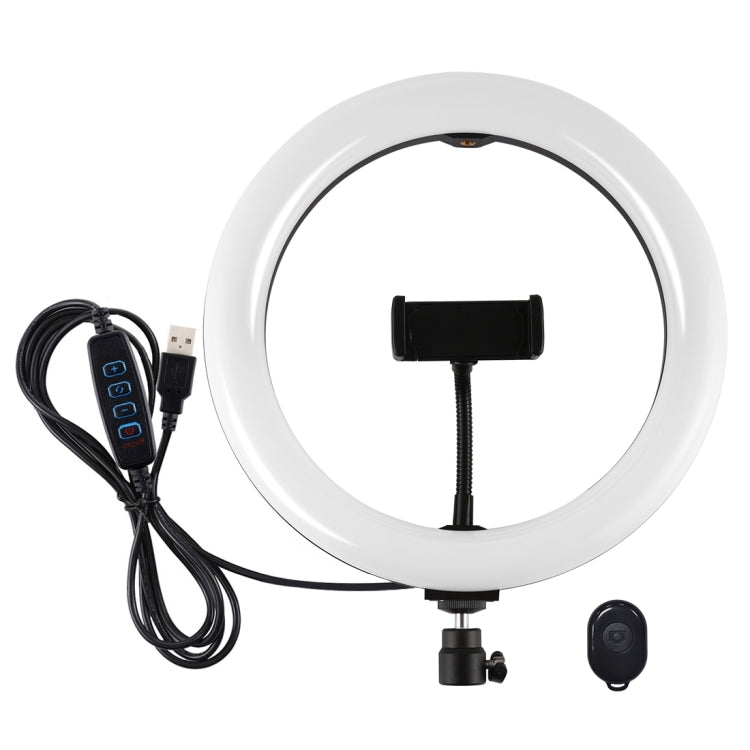 PULUZ 10.2 inch 26cm USB 3 Modes Dimmable Dual Color Temperature LED Curved Diffuse Light Ring Vlogging Selfie Photography Video Lights with Phone Clamp(Black) - Ring Light by PULUZ | Online Shopping South Africa | PMC Jewellery | Buy Now Pay Later Mobicred