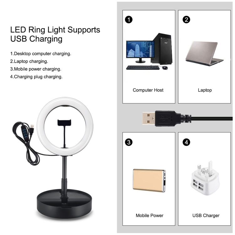 PULUZ 10.2 inch 26cm USB 3 Modes Dimmable Dual Color Temperature LED Curved  Ring Vlogging Selfie Photography Video Lights with Bluetooth Remote Shutter & Folding Desktop Holder & Phone Clamp(Black) - Ring Light by PULUZ | Online Shopping South Africa | PMC Jewellery | Buy Now Pay Later Mobicred