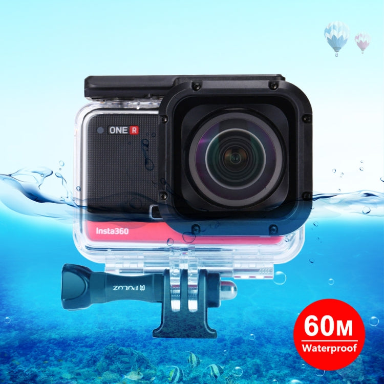 PULUZ 60m Underwater Depth Diving Case Waterproof Camera Housing for Insta360 ONE R 4K Wide-angle Edition(Transparent) - Case & Bags by PULUZ | Online Shopping South Africa | PMC Jewellery | Buy Now Pay Later Mobicred