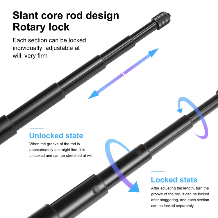 PULUZ Cycling Quick Release Bracket with 150cm Selfie Stick Set, Double Dual-heads Crabs Clamps Handlebar Fixed Mount (Black) - free shipping - PMC TechLife - Order now!