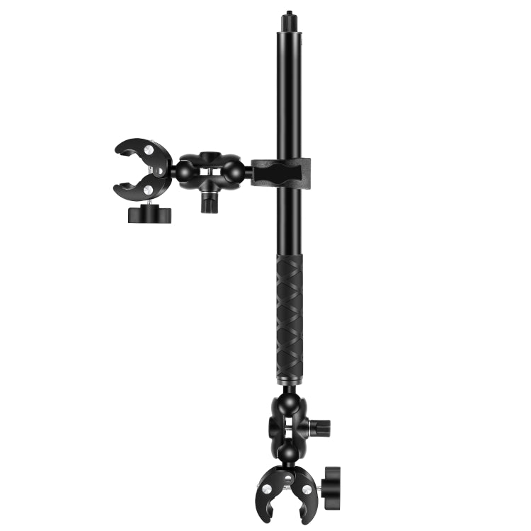 PULUZ Cycling Quick Release Bracket with 150cm Selfie Stick Set, Dual-heads Crab & Single Heads Clamps Handlebar Fixed Mount (Black) - Bicycle Handlebar Mount by PULUZ | Online Shopping South Africa | PMC TechLife | Buy Now Pay Later Mobicred