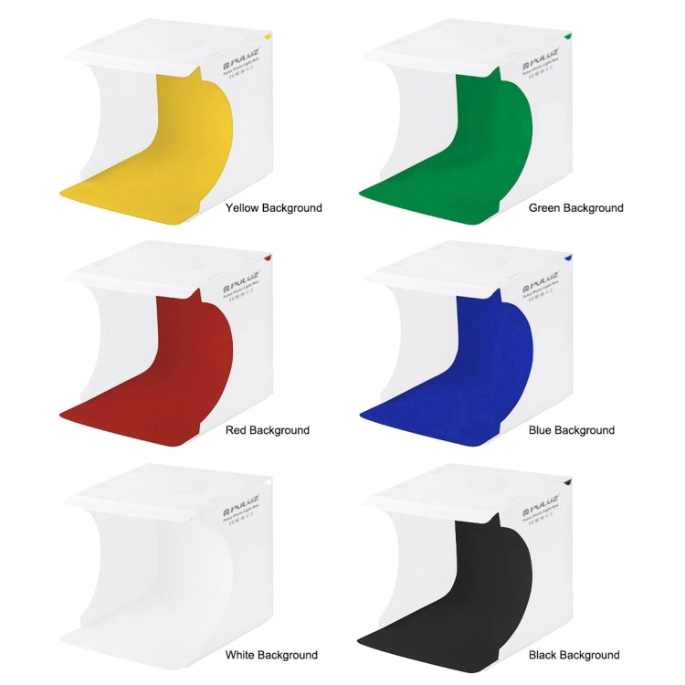 PULUZ 20cm Folding Portable 550LM Light Photo Lighting Studio Shooting Tent Box Kit with 6 Colors Backdrops (Black, White, Yellow, Red, Green, Blue), Unfold Size: 24cm x 23cm x 23cm -  by PULUZ | Online Shopping South Africa | PMC TechLife | Buy Now Pay Later Mobicred