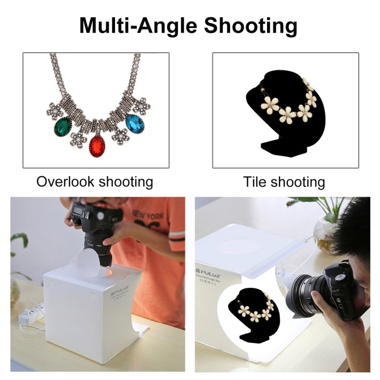 PULUZ 20cm Folding Portable 550LM Light Photo Lighting Studio Shooting Tent Box Kit with 6 Colors Backdrops (Black, White, Yellow, Red, Green, Blue), Unfold Size: 24cm x 23cm x 23cm -  by PULUZ | Online Shopping South Africa | PMC TechLife | Buy Now Pay Later Mobicred